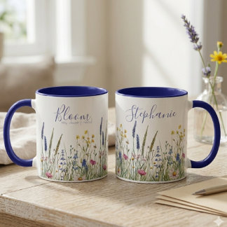 Mug Meilleure amie botanique fleur sauvage en fleurs