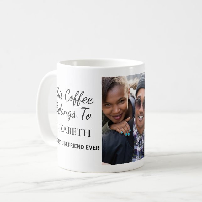 Mug Meilleure amie jamais personnalisée Photo (Devant gauche)