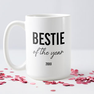 Mug Meilleure Amie Moderne en Typographie Noire Simple