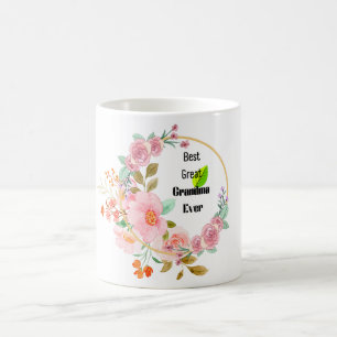 Mug Meilleure Arrière Grand-Mère Florale Rose Or Ever 