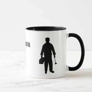 Mug Meilleure bouillie de plombier avec silhouette noi