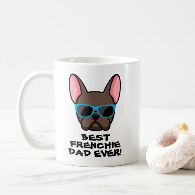 Mug Meilleure Fête des pères Frenchie Papa Brown Frenc (Avec donut)