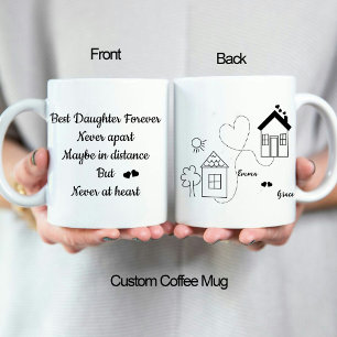 Mug Meilleure fille et père Longue distance Love Coffe