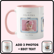 Meilleure Grand-mère Date Personnalisée 3 Photo Mi