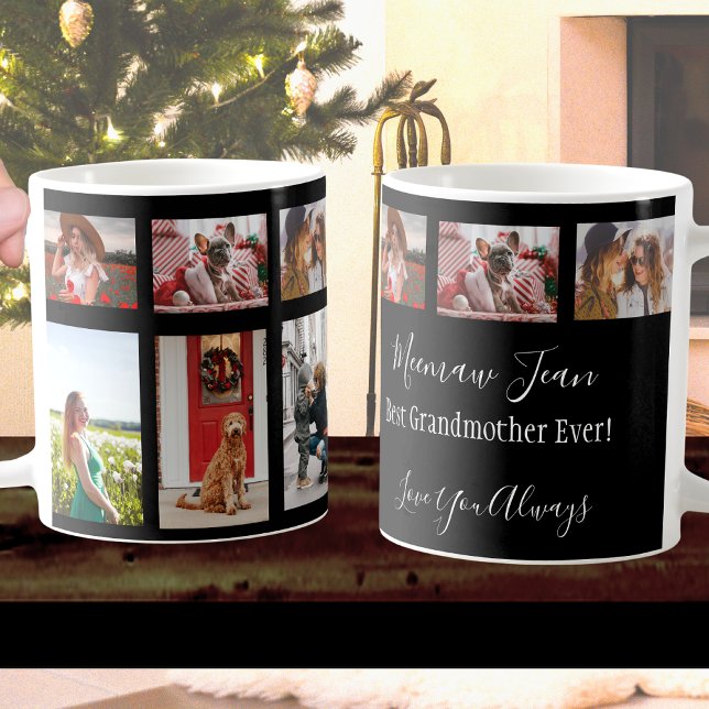 Mug Meilleure grand-mère Ever 6 photo Collage blanc Sc (Créateur téléchargé)