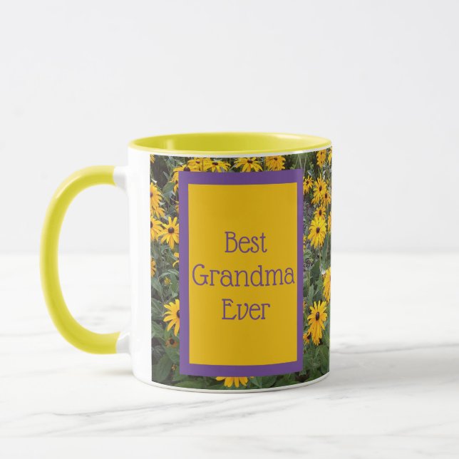Mug Meilleure grand-mère jamais - Fleurs lumineuses Mu (Gauche)