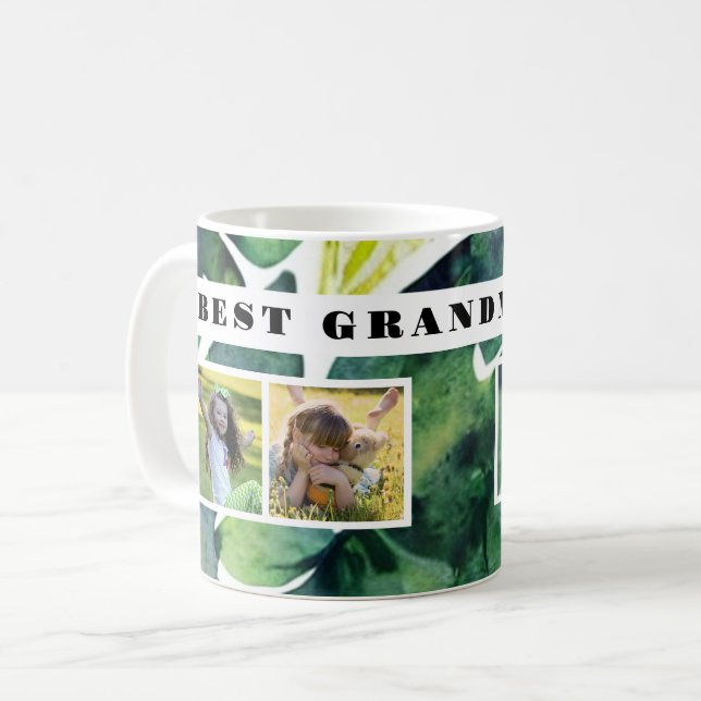 Mug Meilleure grand-mère jamais photo collage aquarell (Devant gauche)
