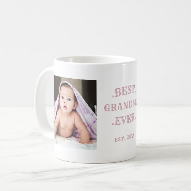 Mug Meilleure grand-mère jamais rose Anniversaire Deux (Devant gauche)