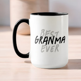 Mug Meilleure Grand-mère Moderne Grunge Noir et Gris
