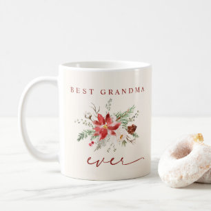 Mug Meilleure Grand-mère Poinsettia Verdure Noël