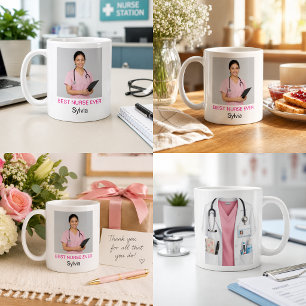 Mug Meilleure infirmière jamais Photo personnalisée
