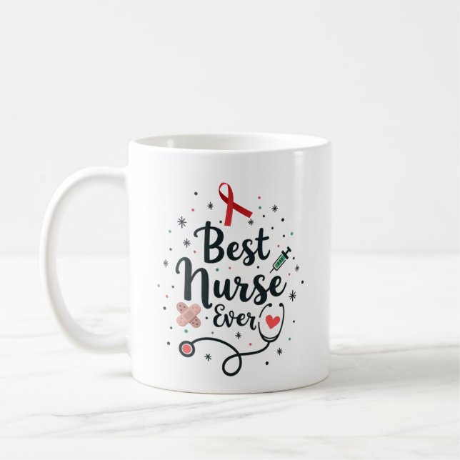 Mug Meilleure infirmière - Nom personnalisé (Gauche)