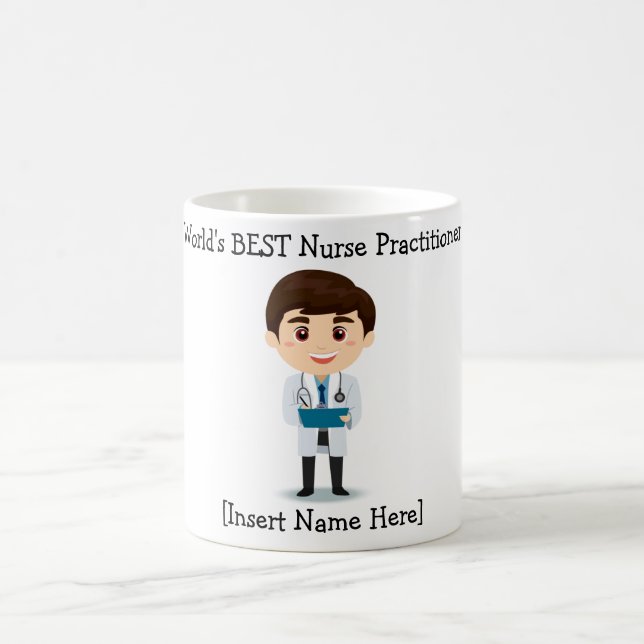 Mug Meilleure infirmière praticienne du monde, Brunett (Centre)
