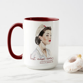 Mug Meilleure infirmière vintage Retro Pin-Up