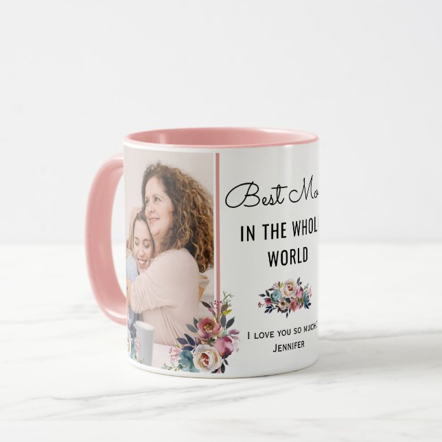 Mug Meilleure maman au monde Chic Mother Gift Photo (Devant gauche)