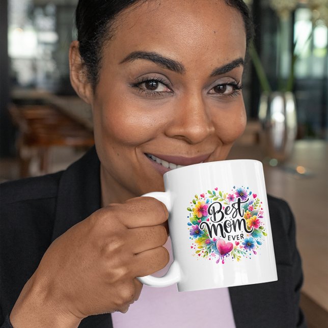 Mug Meilleure Maman Coeurs et Fleurs (Créateur téléchargé)