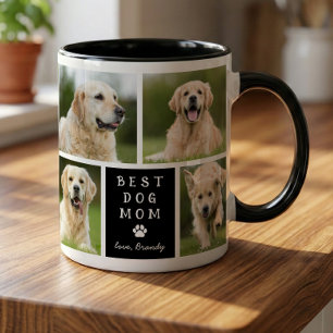 Mug Meilleure Maman de Chien 4 Collage Photo Noir Blan