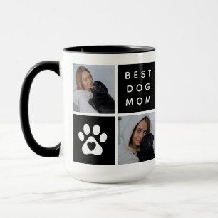 Mug Meilleure maman de chien 4 x Grille de collage pho