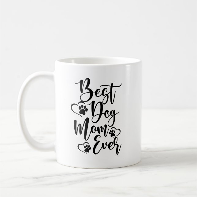 Mug Meilleure maman de chien jamais design avec les co (Gauche)
