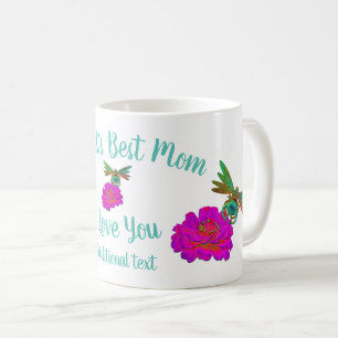 Mug Meilleure maman Dragonfly Zinnia personnalisée