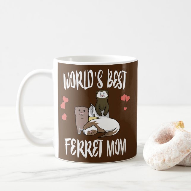Mug Meilleure maman du Ferret du monde  (Avec donut)