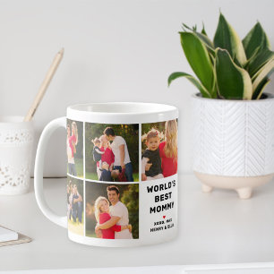 Mug Meilleure Maman du Monde Collage Photo Moderne