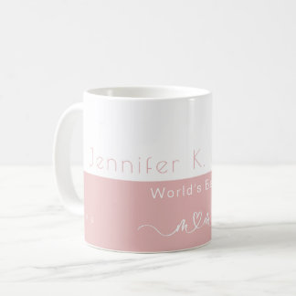 Mug Meilleure Maman du Monde Personnalisé Rose et Blan