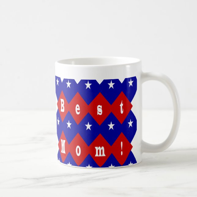 Mug Meilleure maman en forme de diamant patriotique (Droite)