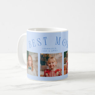 Mug Meilleure Maman Ever 4-Photo Bleu Glacé Fête des M