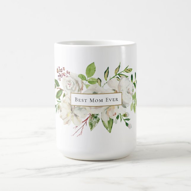 Mug Meilleure maman Fleurs dorées Fleurs dorées Cadeau (Centre)