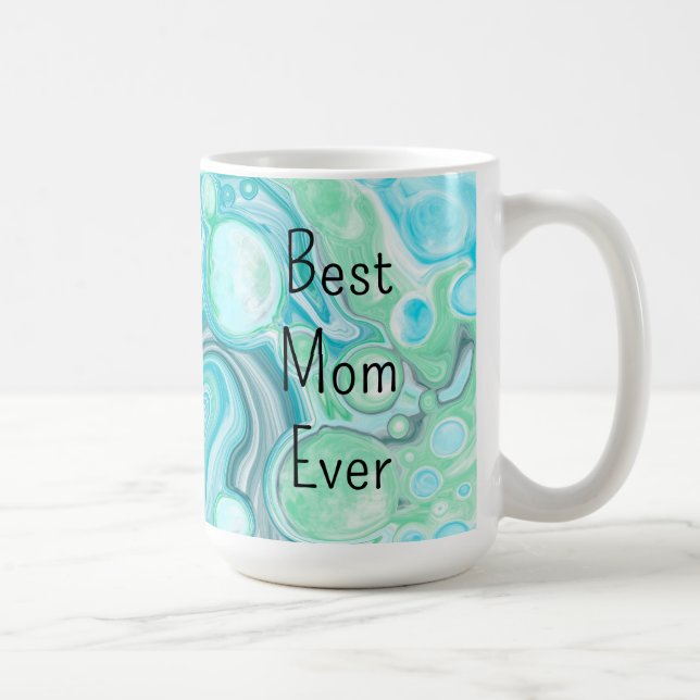 Mug Meilleure maman jamais avec jolie fond d'art fluid (Droite)