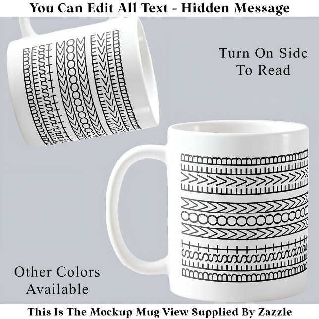 Mug Meilleure Maman Jamais caché Message 141BW Nouveau (Créateur téléchargé)