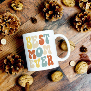 Mug Meilleure maman jamais coloré de typographie rétro