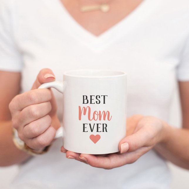 Mug Meilleure Maman Jamais Corail Script Fête des mère (Créateur téléchargé)