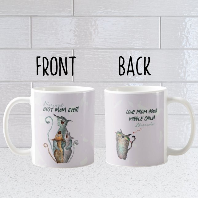 Mug Meilleure maman jamais du milieu (FUNNY MIDDLE CHILD "BEST MOM EVER" MUG.)