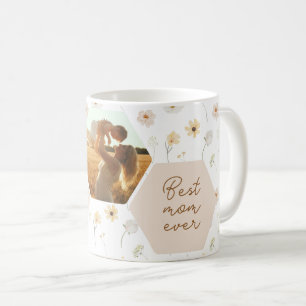Mug Meilleure maman jamais Fleur sauvage Photo Fête de