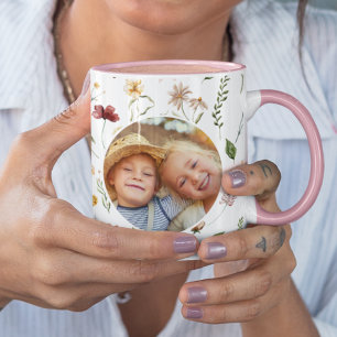 Mug Meilleure Maman Jamais Fleur sauvage Round Photo P