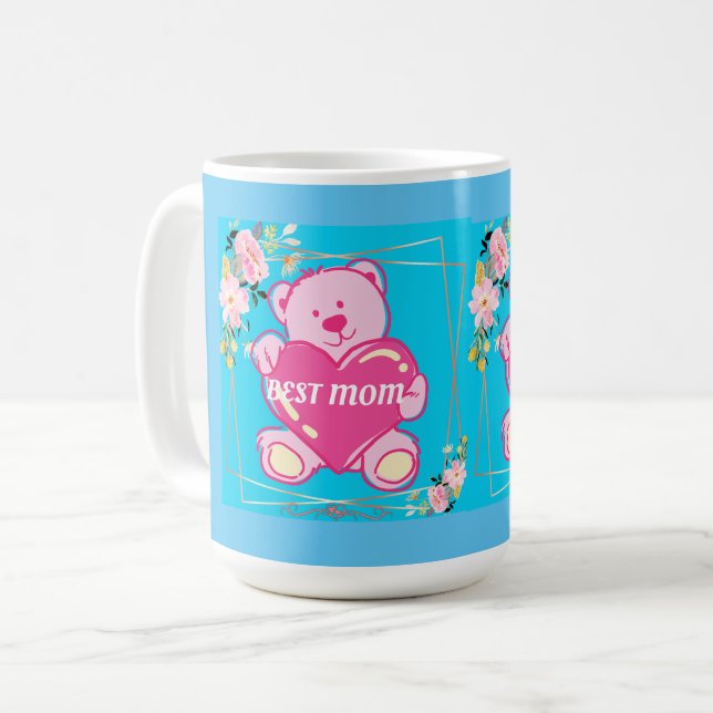 Mug Meilleure maman Jamais Floride Pink Teddy Bear Flo (Devant gauche)