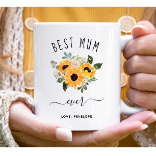 Mug Meilleure maman jamais   Joli tournesol rustique