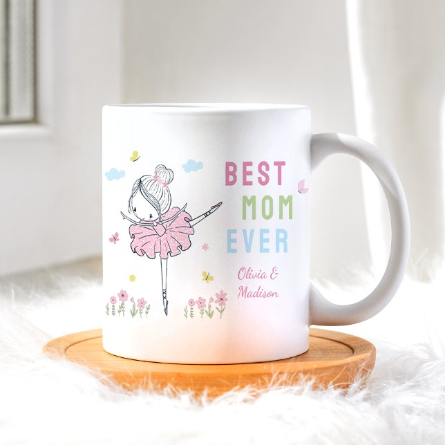 Mug Meilleure Maman Jamais Mignonne Fille Danser Fleur (Créateur téléchargé)