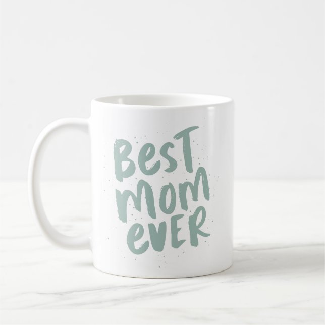 Mug Meilleure maman jamais moderne jour de mère verte  (Gauche)