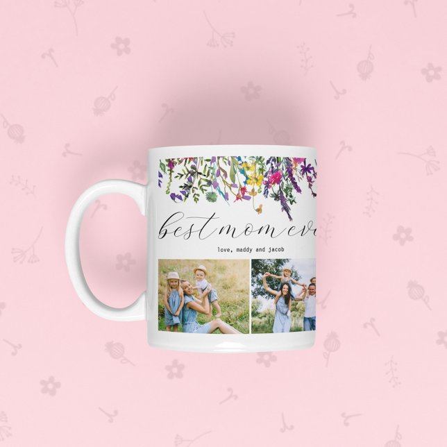 Mug Meilleure maman jamais moderne quatre photo (Créateur téléchargé)