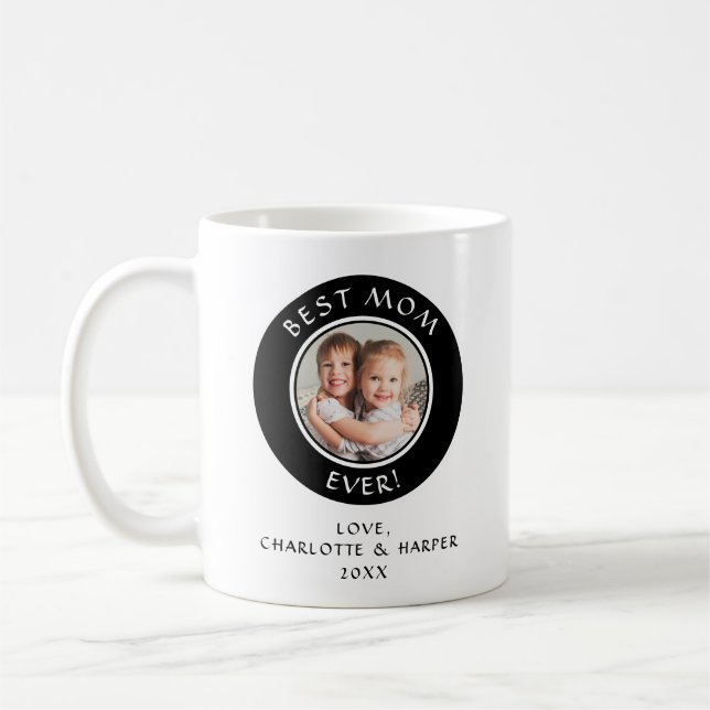 Mug Meilleure Maman Jamais Personnalisée Photo Moderne (Gauche)
