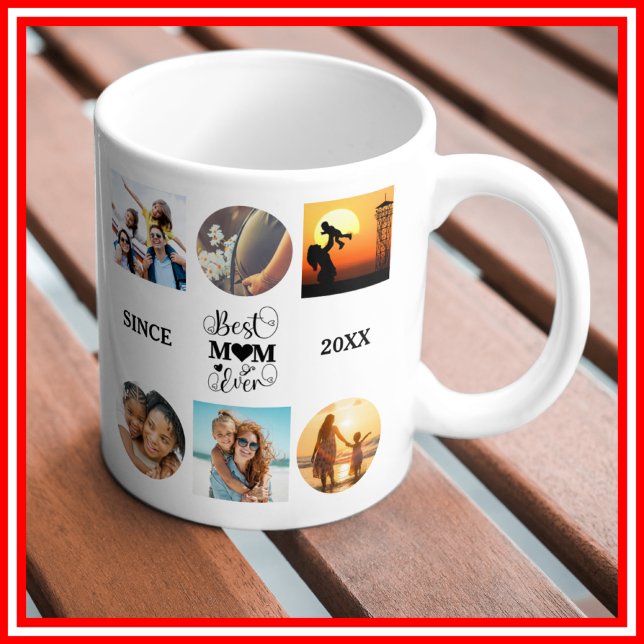 Mug Meilleure maman Jamais Photo Collage Élégant Scrip (Créateur téléchargé)