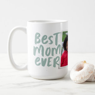 Mug Meilleure maman jamais photo moderne sauge vert Fê