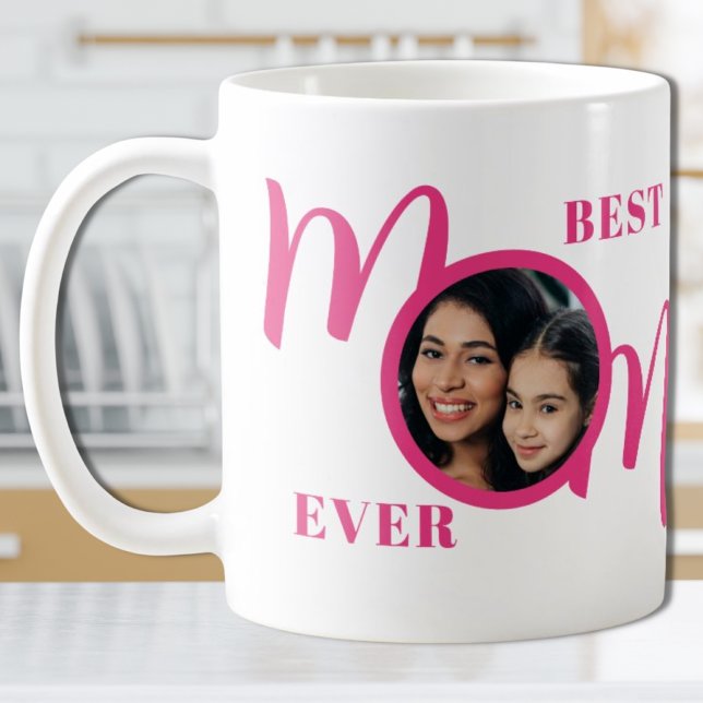 Mug Meilleure maman jamais photo rose (Créateur téléchargé)