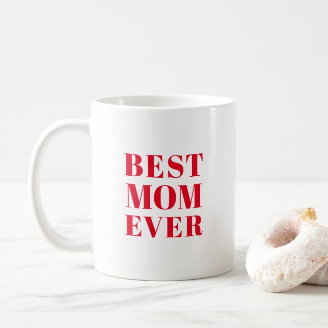 Mug Meilleure maman Jamais rouge typographie moderne m (Avec donut)