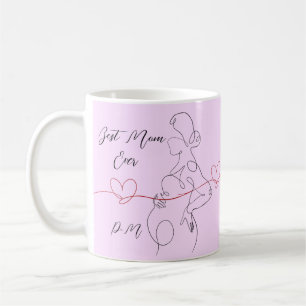 Mug Meilleure maman Jamais tendance Une ligne Coeur de