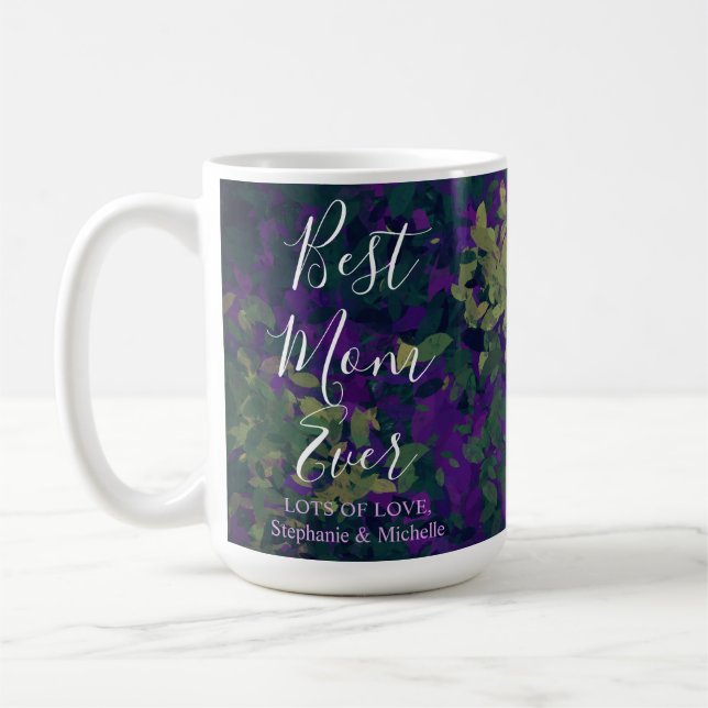 Mug Meilleure Maman Jardin Élégant Main Florale Peinte (Gauche)