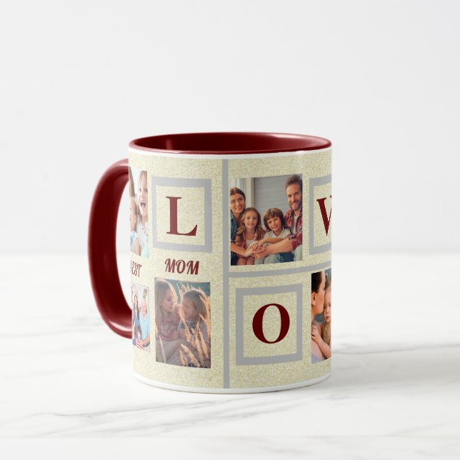 Mug Meilleure maman Photo personnalisée Collage Café  (Devant gauche)